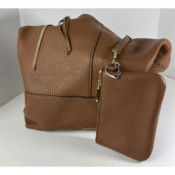 Rebecca Minkoff Leather Unlined Slouchy Hobo With Whipstitch Almond Bag Tassel - Picture 11 of 12